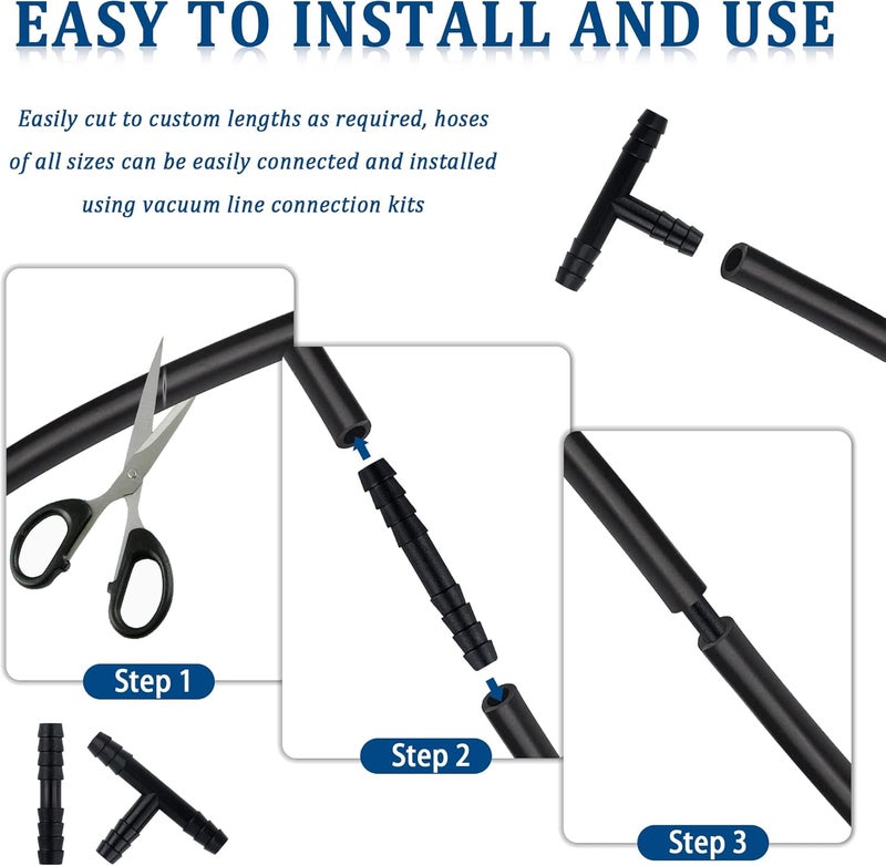 Stacool Vacuum Hose Set with ID*OD 3 * 9mm,1PC 9.84Ft VVacuum Hose Automotive+30PCS Vacuum Hoses Adapter,Max 130PSI Silicone Tubing Car Accessories Suitable for Cars,Trucks,SUVs (ID 3mm*OD 9mm) - Image 4